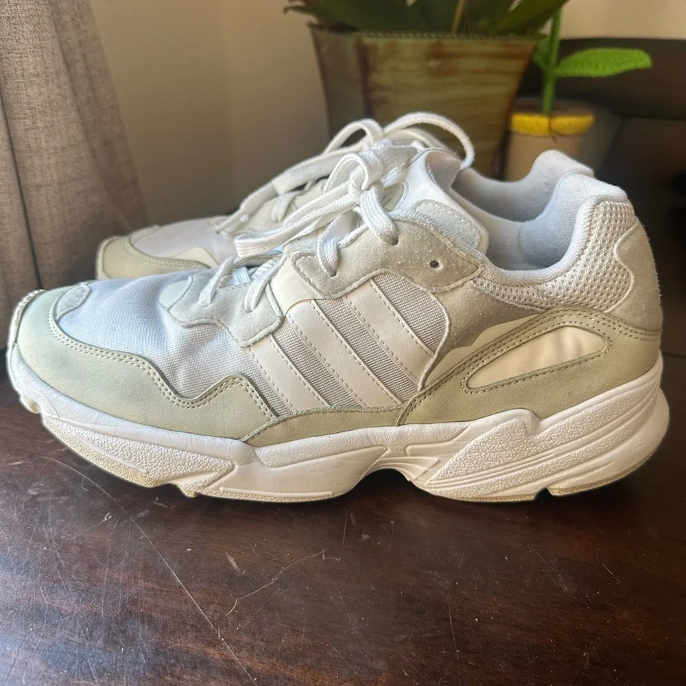 adidas Men's White and Beige Retro Runner Sneakers - Picture 7 of 16